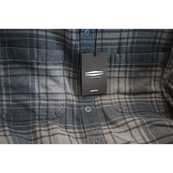 Bar & Shield x Harley-Davidson Men Sz L Tint Tattoo Blue Plaid Flannel L/S Shirt - Picture 5 of 10